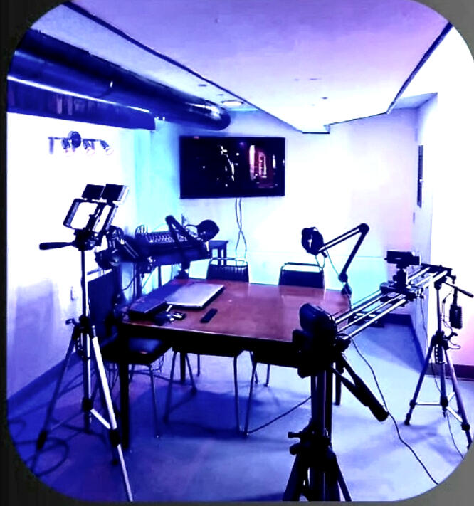 Rustbelt Rock FM studio in Akron-local underground rock broadcasting setup